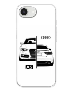 Чехол для iPhone 16e с картинкой «Audi — контрастный дизайн»