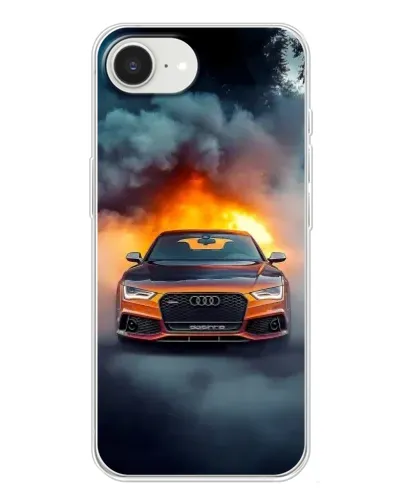 Чехол для iPhone 16e с картинкой «Audi в огненном дыму» Чехол для iPhone 16e с картинкой «Audi в огненном дыму»