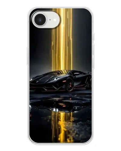 Чехол для iPhone 16e с картинкой «Ночной Lamborghini драйв»
