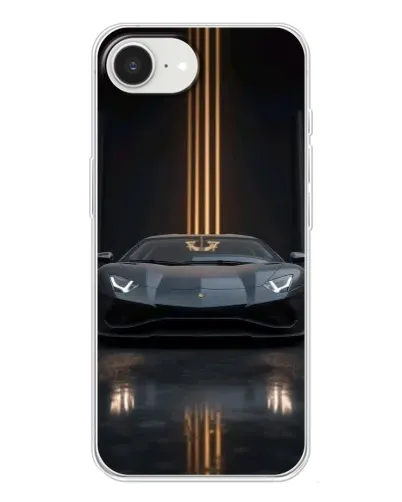 Чехол для iPhone 16e с картинкой «Lamborghini золотые линии»