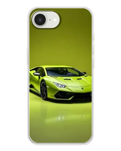 Чехол для iPhone 16e с картинкой «Салатовый Lamborghini Huracan»