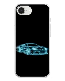 Чехол для iPhone 16e с картинкой «Неоновый контур Lamborghini»