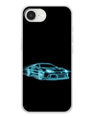 Чехол для iPhone 16e с картинкой «Неоновый контур Lamborghini»