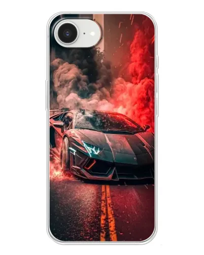 Чехол для iPhone 16e с картинкой «Lamborghini красный дым»