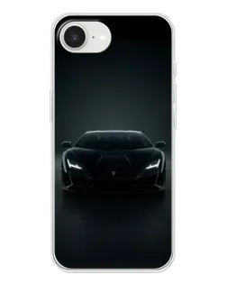 Чехол для iPhone 16e с картинкой «Черный Lamborghini Aventador»