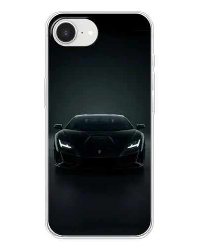 Чехол для iPhone 16e с картинкой «Черный Lamborghini Aventador»