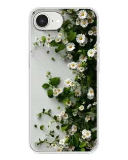 Чехол для iPhone 16e с картинкой «Ветка мелких белых цветов»