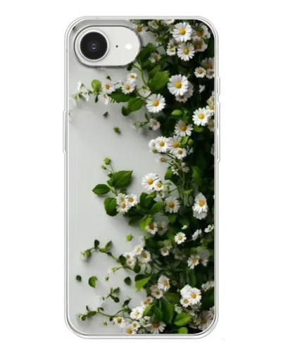Чехол для iPhone 16e с картинкой «Ветка мелких белых цветов»