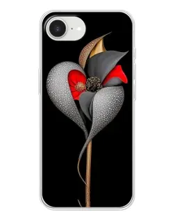 Чехол для iPhone 16e с картинкой «Серебряный фантазийный цветок»