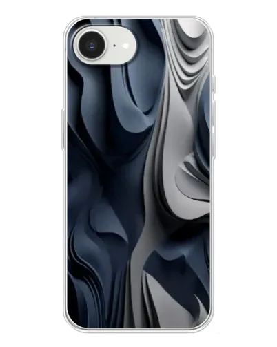 Чехол для iPhone 16e с картинкой «Объемные синие складки»