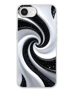 Чохол для iPhone 16e з картинкою «Чорно-біла спіраль»