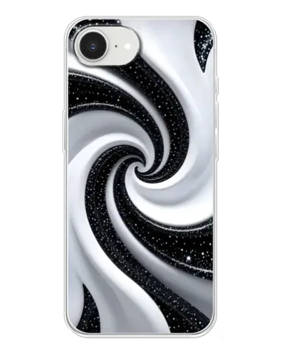 Чехол для iPhone 16e с картинкой «Черно-белая спираль»