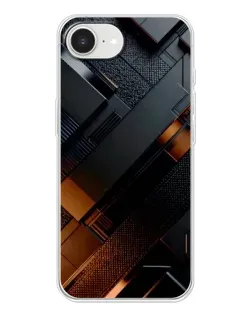Чехол для iPhone 16e с картинкой «Черные геометрические блоки»