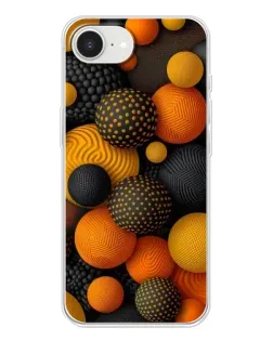 Чехол для iPhone 16e с картинкой «Объемные оранжевые сферы»