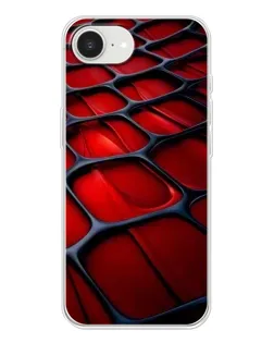 Чехол для iPhone 16e с картинкой «Красная глянцевая сетка»