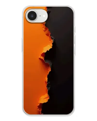 Чехол для iPhone 16e с картинкой «Оранжевый разлом»