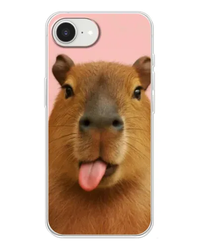 Чехол для iPhone 16e с картинкой «Капибара с языком» Чехол для iPhone 16e с картинкой «Капибара с языком»