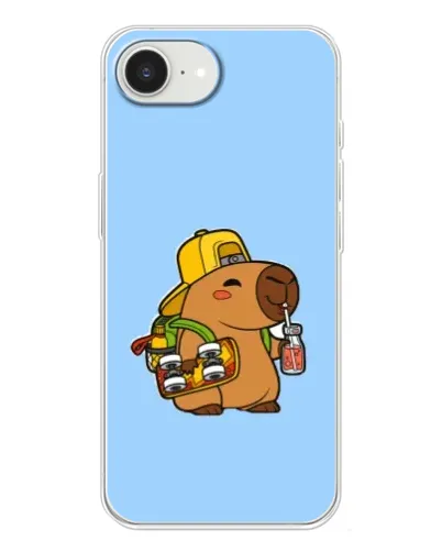 Чехол для iPhone 16e с картинкой «Капибара на скейте» Чехол для iPhone 16e с картинкой «Капибара на скейте»