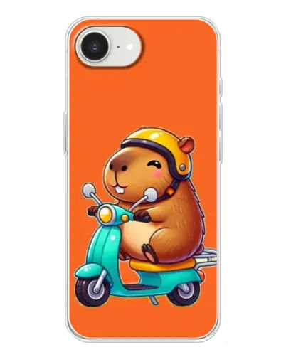 Чехол для iPhone 16e с картинкой «Капибара на скутере» Чехол для iPhone 16e с картинкой «Капибара на скутере»