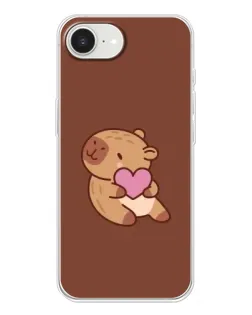 Чехол для iPhone 16e с картинкой «Капибара с сердцем»