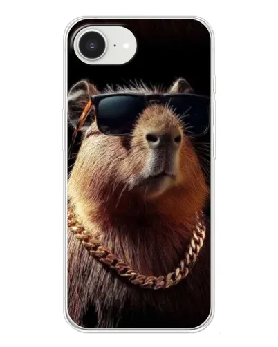 Чехол для iPhone 16e с картинкой «Капибара золотая цепь» Чехол для iPhone 16e с картинкой «Капибара золотая цепь»