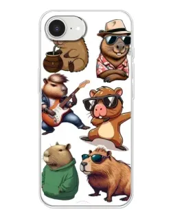 Чехол для iPhone 16e с картинкой «Крутые капибары музыканты»