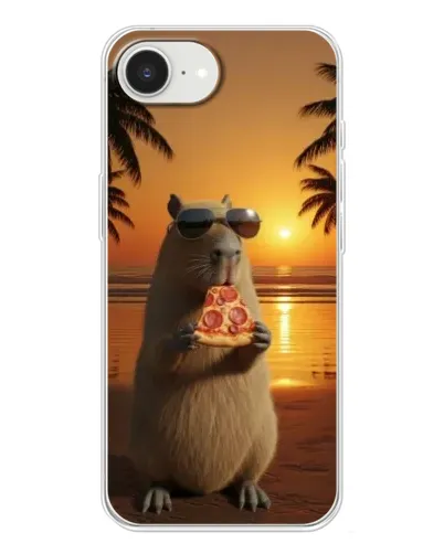 Чехол для iPhone 16e с картинкой «Капибара с пиццей» Чехол для iPhone 16e с картинкой «Капибара с пиццей»