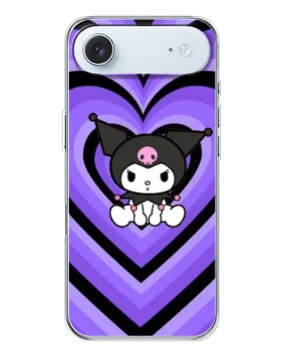 Чехол для iPhone 17 Air с картинкой «Kuromi и фиолетовые сердца»