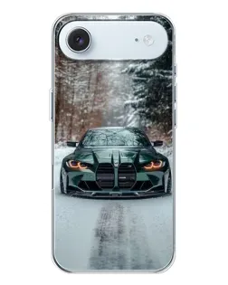 Чехол для iPhone 17 Air с картинкой «BMW в зимнем лесу»