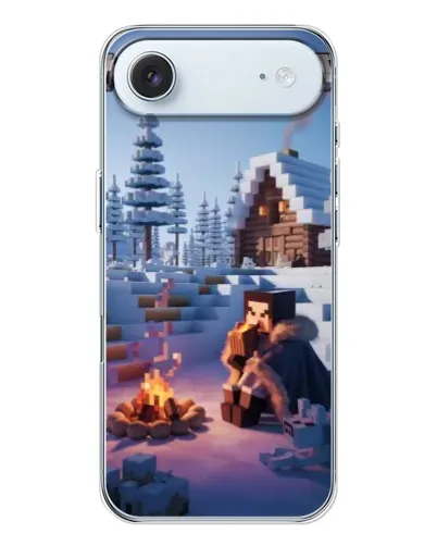 Чехол для iPhone 17 Air с картинкой «Зимний Minecraft»