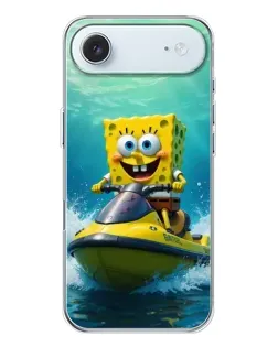 Чехол для iPhone 17 Air с картинкой «Спанч Боб на гидроцикле»