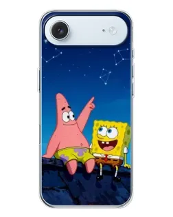 Чехол для iPhone 17 Air с картинкой «Губка Боб и Патрик ночью»