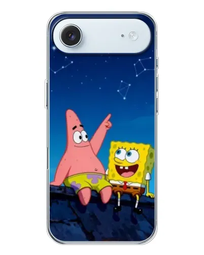 Чехол для iPhone 17 Air с картинкой «Губка Боб и Патрик ночью»