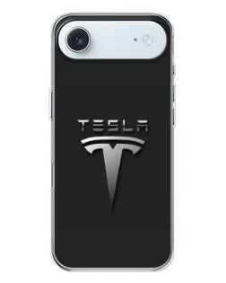 Чехол для iPhone 17 Air с картинкой «Стальной логотип Tesla»