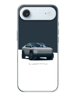 Чехол для iPhone 17 Air с картинкой «Серебристый Cybertruck Tesla»