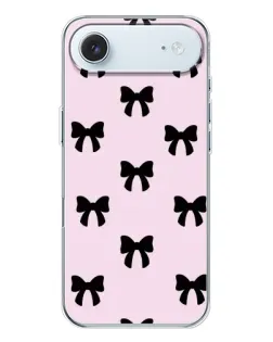 Чехол для iPhone 17 Air с картинкой «Черные банты Coquette»