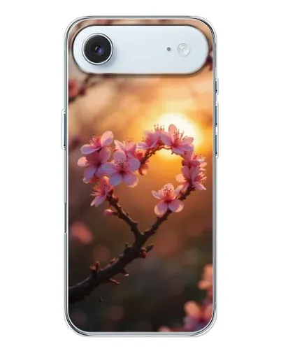 Чехол для iPhone 17 Air с картинкой «Розовый цвет сердце на фоне заката» Чехол для iPhone 17 Air с картинкой «Розовый цвет сердце на фоне заката»