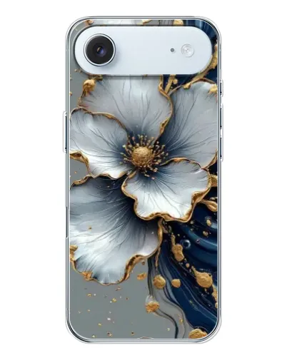 Чехол для iPhone 17 Air с картинкой «Белый цветок и золотой флюид» Чехол для iPhone 17 Air с картинкой «Белый цветок и золотой флюид»