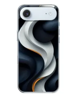 Чехол для iPhone 17 Air с картинкой «Объемные черно-белые ленты» Чехол для iPhone 17 Air с картинкой «Объемные черно-белые ленты»