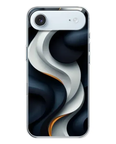 Чехол для iPhone 17 Air с картинкой «Объемные черно-белые ленты» Чехол для iPhone 17 Air с картинкой «Объемные черно-белые ленты»