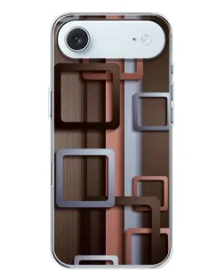 Чехол для iPhone 17 Air с картинкой «Коричневые объемные квадраты» Чехол для iPhone 17 Air с картинкой «Коричневые объемные квадраты»