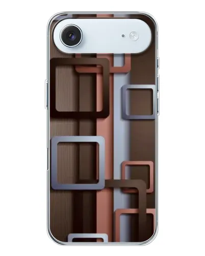 Чехол для iPhone 17 Air с картинкой «Коричневые объемные квадраты» Чехол для iPhone 17 Air с картинкой «Коричневые объемные квадраты»