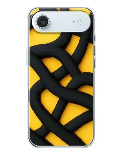 Чехол для iPhone 17 Air с картинкой «Черное желтое переплетение»