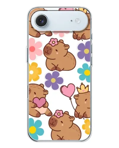 Чехол для iPhone 17 Air с картинкой «Цветочный паттерн капибар» Чехол для iPhone 17 Air с картинкой «Цветочный паттерн капибар»