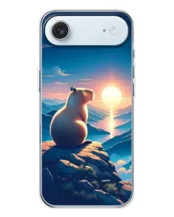 Чехол для iPhone 17 Air с картинкой «Закат солнца с капибарой»