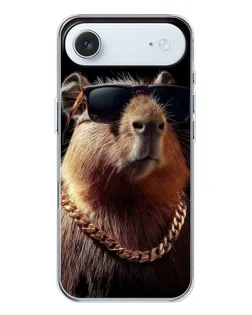 Чехол для iPhone 17 Air с картинкой «Капибара золотая цепь»