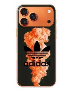 Чехол для iPhone 17 Pro Max с картинкой «Оранжевый дым Adidas»