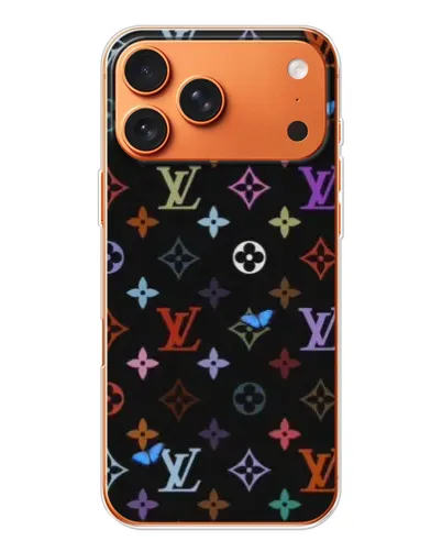 Чехол для iPhone 17 Pro Max с картинкой «Цветная монограмма LV»