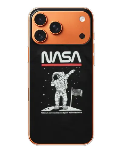 Чехол для iPhone 17 Pro Max с картинкой «NASA — шагаем по Луне»