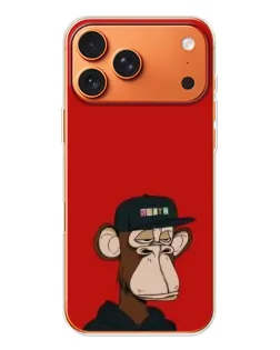 Чехол для iPhone 17 Pro Max с картинкой «Bored Ape — красный фон»